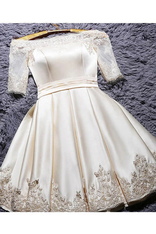 Lace Appliques Short Sleeves Mini Length Homecoming Dresses Prom 16 Sweet Dress