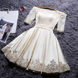 Lace Appliques Short Sleeves Mini Length Homecoming Dresses Prom 16 Sweet Dress