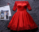 Lace Appliques Short Sleeves Mini Length Homecoming Dresses Prom 16 Sweet Dress