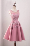 Real Picture Lace Appliques Charming Short Prom Dress Homecoming Dresses