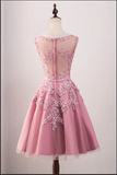 Real Picture Lace Appliques Charming Short Prom Dress Homecoming Dresses