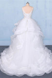 Real Photo Spaghetti Strap Tiered Skirt High Low Ball Gown Lace Wedding Dresses Bridal Dress