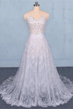 Open Back A Line Spaghetti Straps White Lace Long Beach Wedding Dresses Bridal Gown Dress LD3150