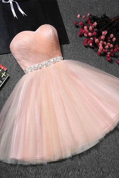 Blush Pink Charming Sweetheart Short Prom Dress Homecoming Dresses