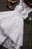 Lace White Front Short Long Back Homecoming Dresses Prom Party Gowns Wedding Dress