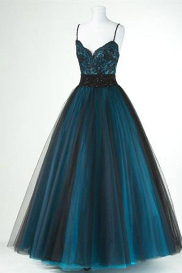 High Quality Black/Green Spaghetti Straps Evening Gowns Quinceanera Dresses Prom Dress