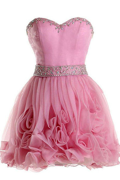 Hot Pink Mini Length Cute Homecoming Dresses Prom Dresses Party Gowns –  Laurafashionshop