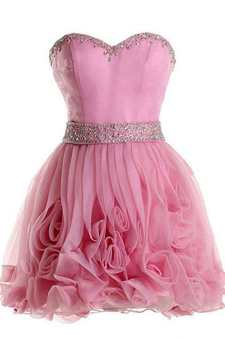 Hot Pink Mini Length Cute Homecoming Dresses Prom Dresses Party Gowns
