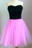 Charming Simple Black Hot Pink Sweetheart Short Prom Dress Homecoming Dresses