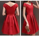 Elegant Red Short Sleeves Homecoming Dresses,Short Prom Dress Graduation Dresse1