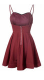 Burgundy Simple Charming Spaghetti Straps Short Homecoming Dresses Prom Dress