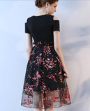 V Neck Black New Arrival Short Sleeves Prom Homecoming Dress Party Dresses