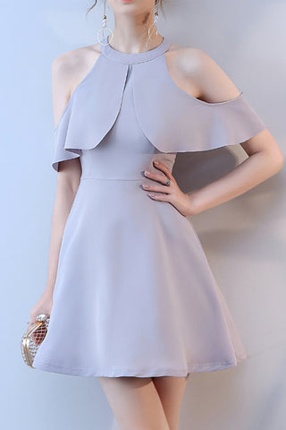 Chiffon New Halter Lavender Short Prom Homecoming Dress Cocktail Dresses