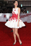 Red Flowers Hot Sales White Satin Mini Length Prom Homecoming Dresses Celebrity Dress
