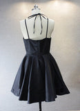 Spaghetti Straps Simple Dark Blue Charming Short Prom Homecoming Dresses Party Gowns