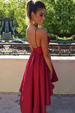 Backless Front Short Long Back Burgundy Sexy Prom Dresses Homecoming Dress Party Gowns