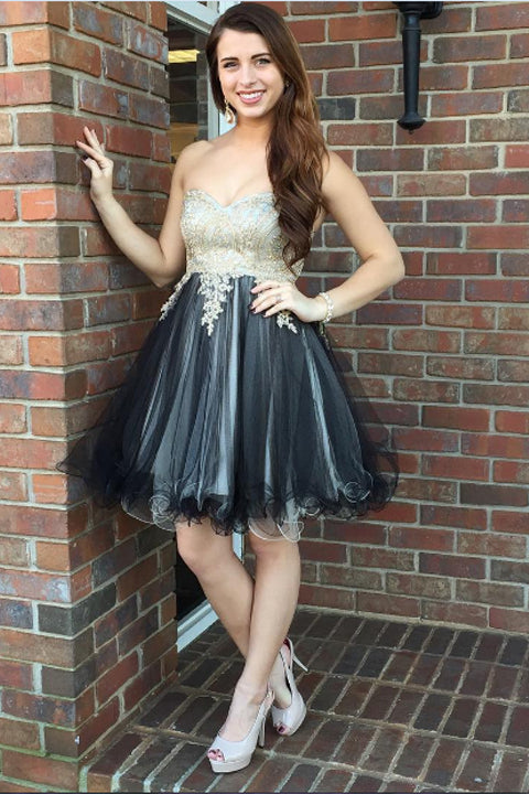 New Arrival Sweetheart Lace Cute Dress Homecoming Dresses Short Prom Party Gowns