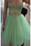 Hot Sales Sage Beads Sweetheart Cute Homecoming Dresses Short Prom Dress For Party