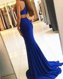 Elegant Royal Blue Mermaid Silt Long Prom Dresses Evening Dress Prom Party Dress