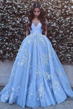 New Arrival Lace Ball Gown V Neck Long Prom Dresses Evening Dress Quinceanera Dresses