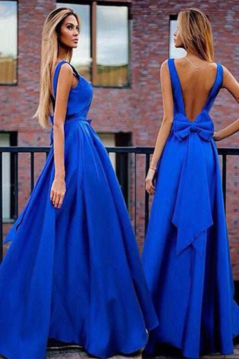 Elegant Royal Blue Off the Shoulder Backless Long Prom Dress Evening Dresses Prom Gowns