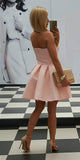 Blush Pink Homecoming Dress,Elegant Mini Homecoming Dresses Cute Party Prom Dress