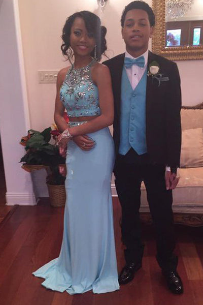 Light blue prom dress and best sale tux