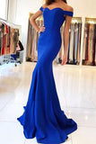 Sexy Off the Shoulder Royal Blue Mermaid Long Prom Dresses Evening Dress Prom Gowns
