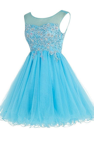 Real Picture Blue Lace Tulle Back V Mini Homecoming Dresses Prom Cute Dress Party Gowns