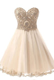 Empire Waist Sweetheart Homecoming Dresses Short Appliques Prom Dress Cute Dress