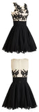 Black Lace Chiffon Real Photo  Homecoming Dress Prom Dress Cute Party Dresses