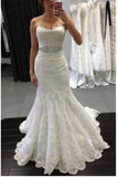 High Quality Lace Mermaid Wedding Dresses Bridal Dress Wedding Gowns With Beaded Belt