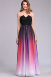 Hot Sales Colorized Gradient Chiffon U Neck Bridesmaid Dresses Prom Dress Party Gowns