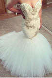 High Quality Sweetheart Beaded Mermaid Long Wedding Dresses Bridal Dress Wedding Gowns