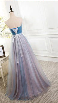 A Line Empire Waist Long Prom Dresses Evening Gowns Bridesmaid Dress With Beads Belt