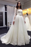 Princess Long Sleeves Appliques Wedding Dresses Bridal Dress Wedding Gown