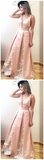 Off the Shoulder V Neck Skin Pink Prom Dress Evening Gown Graduation dress