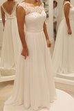 Cap Sleeves Ivory Back V Wedding Dresses With Beads Belt