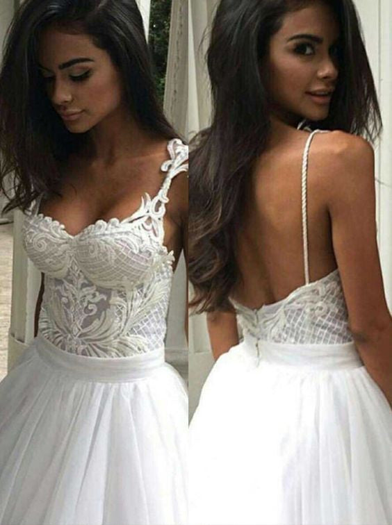 Backless Straps Lace Tulle Wedding Dress Bridal Dresses Wedding Gown