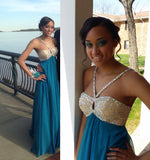 Halter Beaded Dark Blue Plus Size Prom Dresses Evening Dress Party Gowns