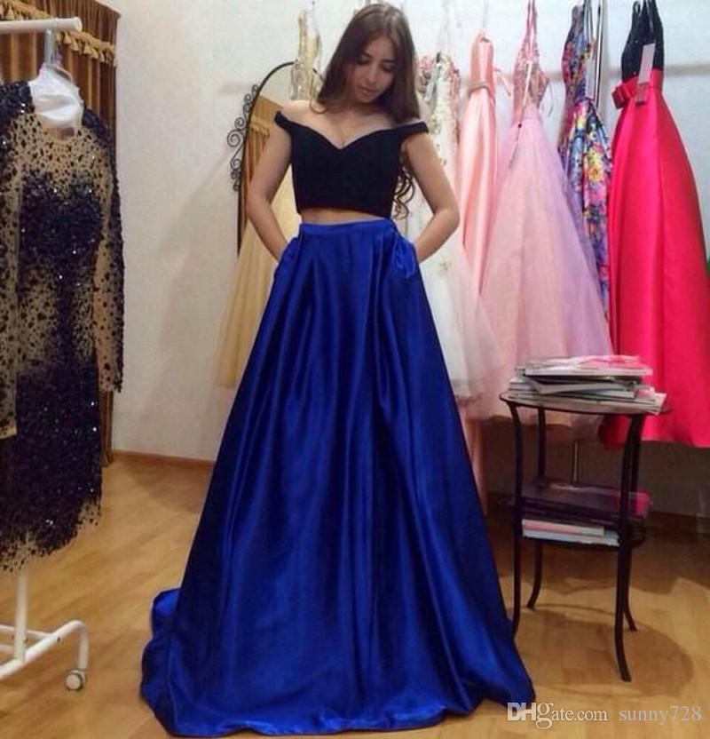 Elegant Two Pieces Prom Dresses With Pocket