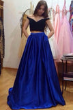 Elegant Two Pieces Prom Dresses With Pocket