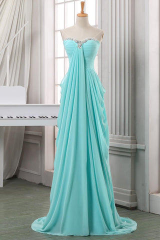 Chiffon Sweetheart Long Prom Dress Evening Gown Party Dresses