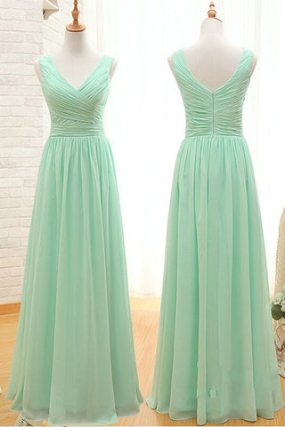 A Line Off the Shoulder Mint Long Bridesmaid Dresses Prom Dress