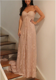 Sweetheart Blush Pink Lace Pregnant Bridesmaid Dresses Prom Dress