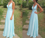Simple Spaghetti Straps V Neck Cheap Floor Length Prom Dress Evening dressParty Gowns