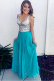 Sexy V Neck Off the Shoulder Sequin Prom Dress Chiffon Long Evening dressParty Gowns