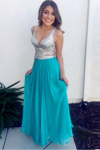 Sexy V Neck Off the Shoulder Sequin Prom Dress Chiffon Long Evening dressParty Gowns
