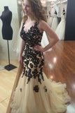 Fashion Black Lace Off the Shoulder V Neck Mermaid Prom dressEvening Dress Party Gowns