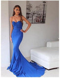 Elegant Royal Blue Sweetheart Mermaid Prom Dresses Evening Gowns Party Dress